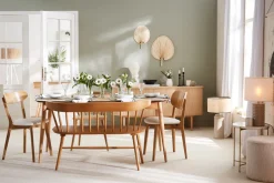 Clearance Miliboo Sillas vintage roble y asiento blanco (lote de 2) LUCIA