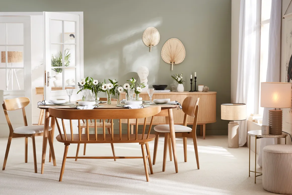 Clearance Miliboo Sillas vintage roble y asiento blanco (lote de 2) LUCIA