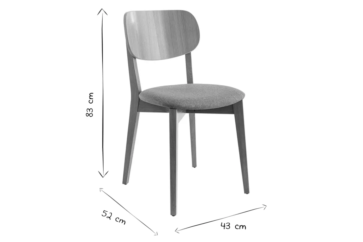 Clearance Miliboo Sillas vintage roble y asiento blanco (lote de 2) LUCIA