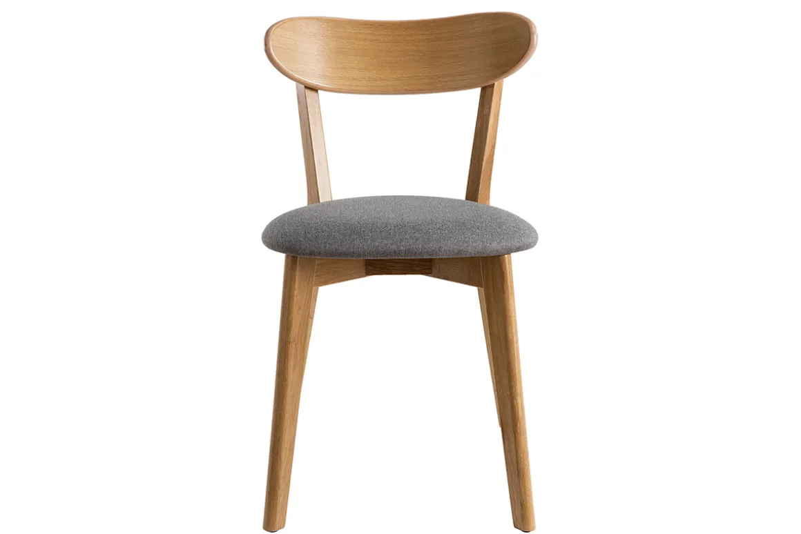 Shop Miliboo Sillas vintage roble y asiento gris (lote de 2) DOVE