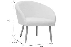 Discount Miliboo Sillón blanco efecto borreguillo con patas de madera clara OLIVIA