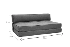 New Miliboo Sillón cama 2 plazas de tela verde grisáceo KATY