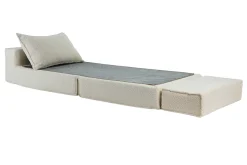 Outlet Miliboo Sillón cama de 1 plaza de borreguillo blanco VICTOR