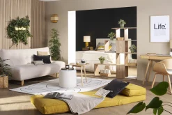 Online Miliboo Sillón cama de 1 plaza de tejido efecto aterciopelado amarillo mostaza SALLY