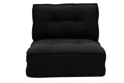 Sale Miliboo Sillón cama de 1 plaza de tela negra SALLY