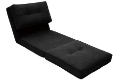 Sale Miliboo Sillón cama de 1 plaza de tela negra SALLY