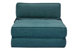 Best Sale Miliboo Sillón cama de 1 plaza de tela azul petróleo KATY