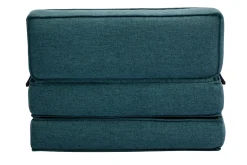 Best Sale Miliboo Sillón cama de 1 plaza de tela azul petróleo KATY