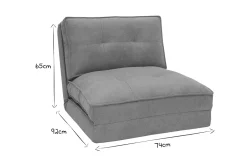 Online Miliboo Sillón cama de 1 plaza de tela terracota SALLY