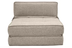 Fashion Miliboo Sillón cama de 1 plaza de tela color topo KATY