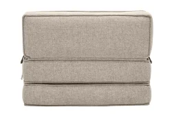 Fashion Miliboo Sillón cama de 1 plaza de tela color topo KATY