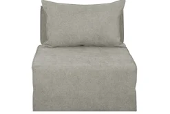 Cheap Miliboo Sillón cama de 1 plaza de tejido efecto aterciopelado color topo VICTOR