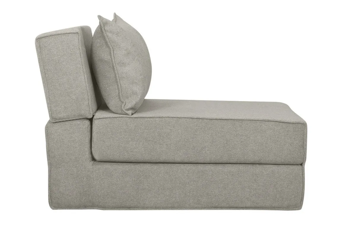 Cheap Miliboo Sillón cama de 1 plaza de tejido efecto aterciopelado color topo VICTOR