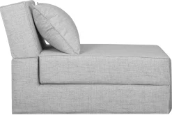 New Miliboo Sillón cama de 1 plaza de tela gris claro VICTOR