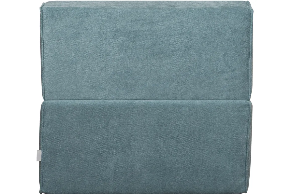 Clearance Miliboo Sillón cama de 1 plaza de tejido efecto aterciopelado azul VICTOR