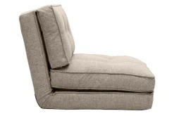 Clearance Miliboo Sillón cama de 1 plaza de tela color topo SALLY