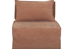 Hot Miliboo Sillón cama de 1 plaza de tejido efecto aterciopelado color terracota VICTOR
