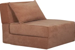 Hot Miliboo Sillón cama de 1 plaza de tejido efecto aterciopelado color terracota VICTOR