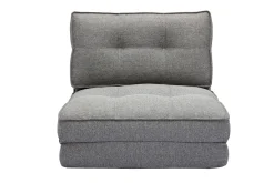 Cheap Miliboo Sillón cama de 1 plaza de tela gris jaspeado SALLY