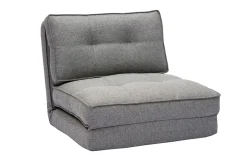 Cheap Miliboo Sillón cama de 1 plaza de tela gris jaspeado SALLY