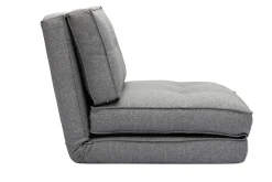 Cheap Miliboo Sillón cama de 1 plaza de tela gris jaspeado SALLY