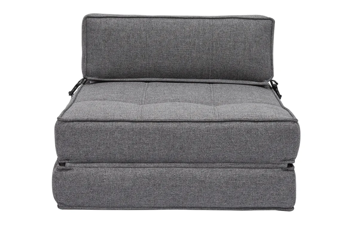 Store Miliboo Sillón cama de 1 plaza de tela gris KATY