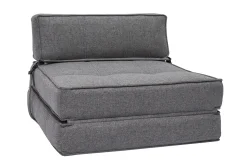 Store Miliboo Sillón cama de 1 plaza de tela gris KATY