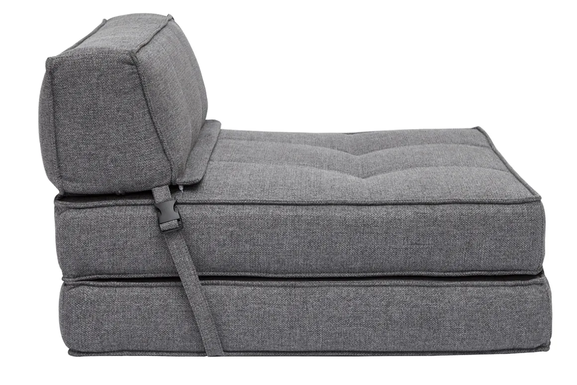 Store Miliboo Sillón cama de 1 plaza de tela gris KATY
