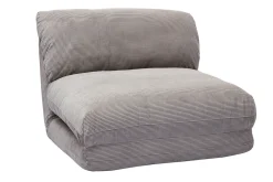 Clearance Miliboo Sillón cama de 1 plaza pana gris claro SPENCER