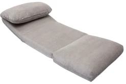 Clearance Miliboo Sillón cama de 1 plaza pana gris claro SPENCER
