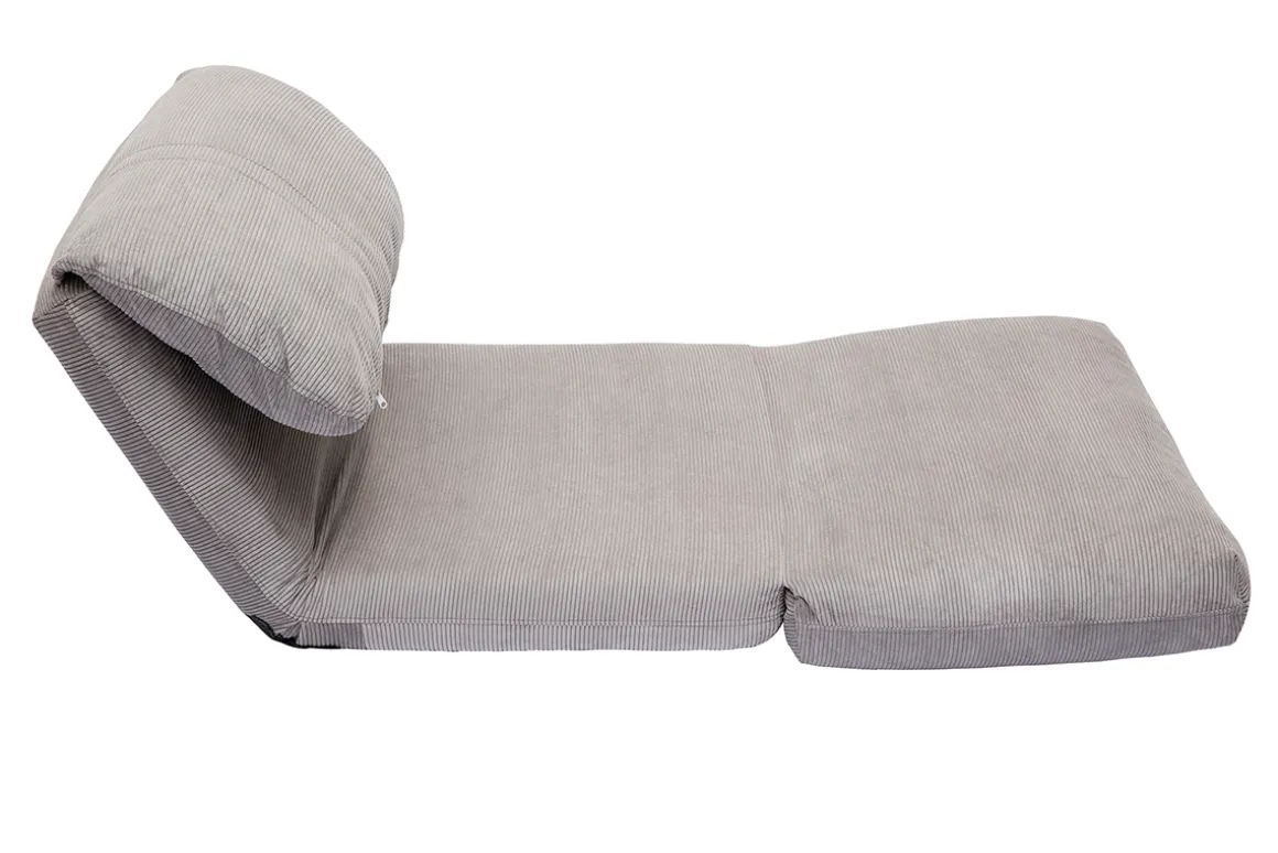 Clearance Miliboo Sillón cama de 1 plaza pana gris claro SPENCER