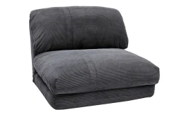 Discount Miliboo Sillón cama de 1 plaza pana gris oscuro SPENCER