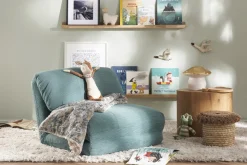 Flash Sale Miliboo Sillón cama de 1 plaza pana color celadón SPENCER