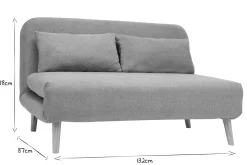 Shop Miliboo Sillón cama de 2 plazas convertible de tela de terciopelo terracota y madera clara AMIKO