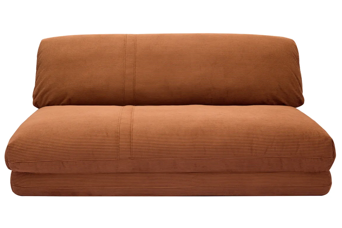 Fashion Miliboo Sillón cama de 2 plazas de pana terracota SPENCER