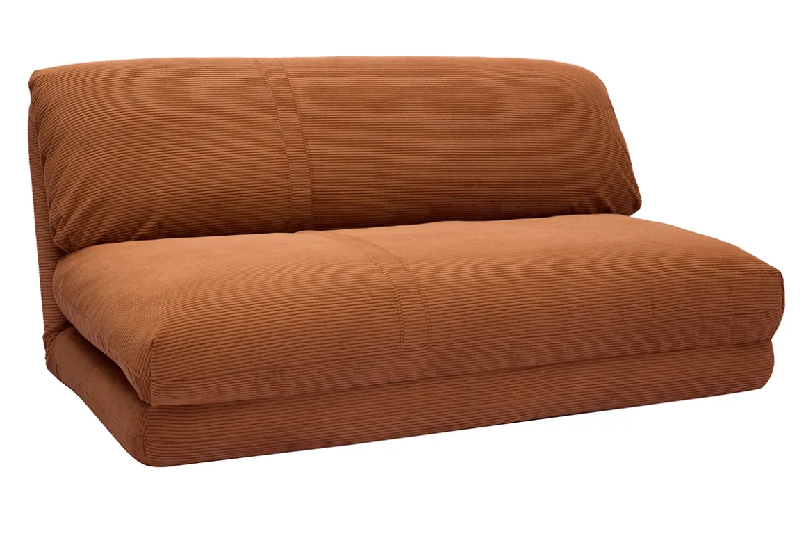 Fashion Miliboo Sillón cama de 2 plazas de pana terracota SPENCER