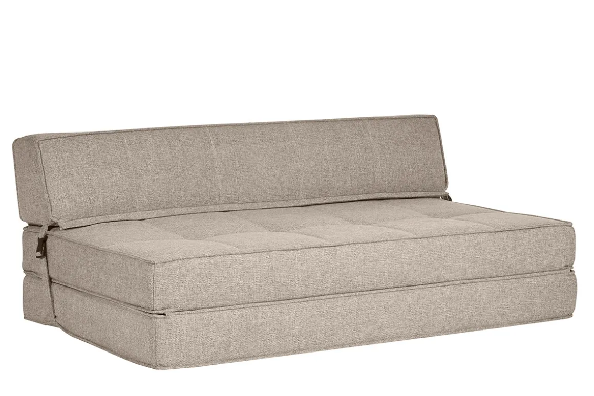 Cheap Miliboo Sillón cama de 2 plazas de tela color topo KATY