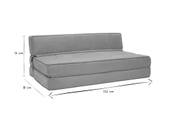 Cheap Miliboo Sillón cama de 2 plazas de tela color topo KATY