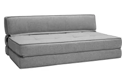 Outlet Miliboo Sillón cama de 2 plazas de tela gris claro KATY