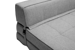 Outlet Miliboo Sillón cama de 2 plazas de tela gris claro KATY