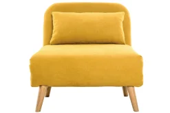 Cheap Miliboo Sillón cama nórdico de tela amarillo mostaza AMIKO