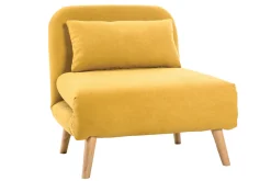 Cheap Miliboo Sillón cama nórdico de tela amarillo mostaza AMIKO