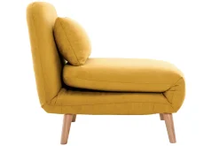 Cheap Miliboo Sillón cama nórdico de tela amarillo mostaza AMIKO