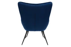 Online Miliboo Sillón con reposapiés terciopelo azul MOOD