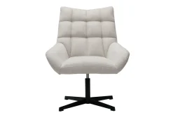 Best Miliboo Sillón de diseño giratorio de tejido efecto aterciopelado texturizado beige KING