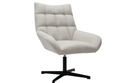 Best Miliboo Sillón de diseño giratorio de tejido efecto aterciopelado texturizado beige KING