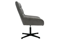 New Miliboo Sillón de diseño giratorio de tejido efecto aterciopelado texturizado gris KING