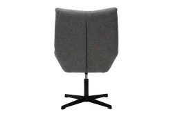 New Miliboo Sillón de diseño giratorio de tejido efecto aterciopelado texturizado gris KING