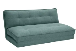 Shop Miliboo Sillón de dos plazas convertible en tela verde gris SALLY