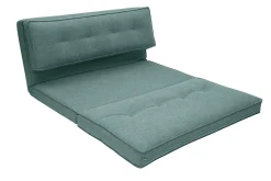 Shop Miliboo Sillón de dos plazas convertible en tela verde gris SALLY